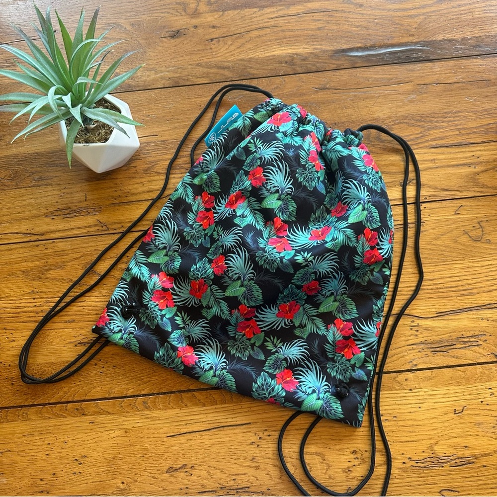 🌸3 for $20🌸 Jlab Padded Cinch Bag Tropical Floral Drawstring Backpack